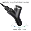 Baseus Y Type Car Charger, 2 USB + Cigarette Lighter Socket, 3.4A, Black (CCALL-YX01)