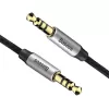Baseus Yiven M30 3.5mm Audio Cable (Male to Male) – 1m, Nylon Braided, Gold-Plated, Black/Silver