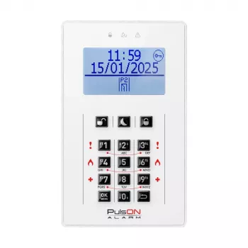 BCS PULSON LCD/C WH Alarm Clock with LCD Display, White