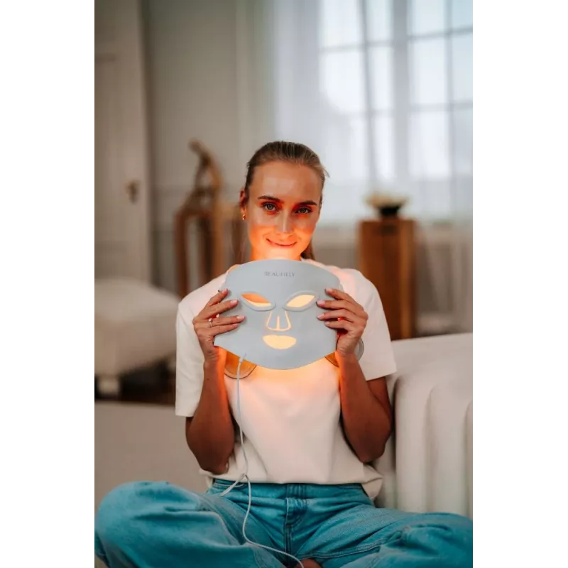 Beautifly AuraSkin Pro LED Light Therapy Face Mask - 7 Colors, 192 Diodes, Rechargeable