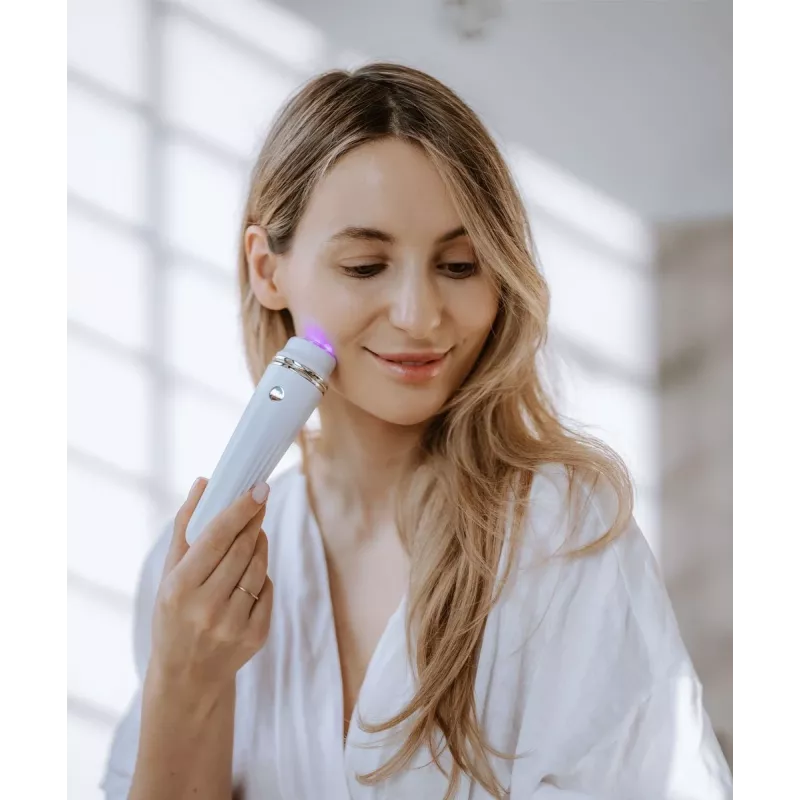 Beautifly Glossy Acne Young Sonic Facial Cleansing Brush with Blue LED Light Therapy and Heating Function, Rose Gold/Pink