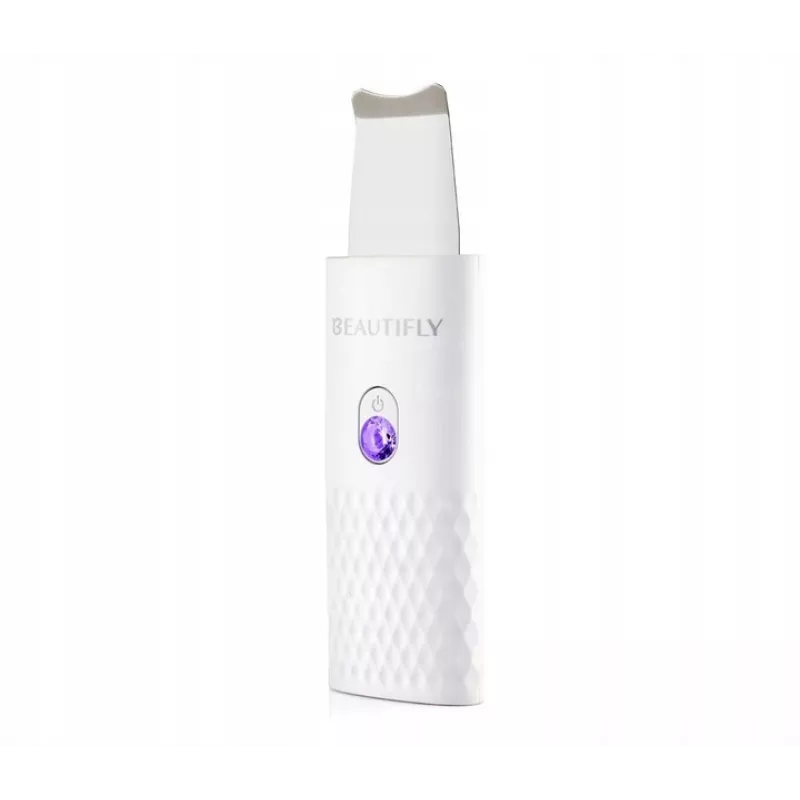 Beautifly Peeling Scrub Mini - Ultrasonic Cavitation Facial Device with EMS Microcurrent, White Rose Gold