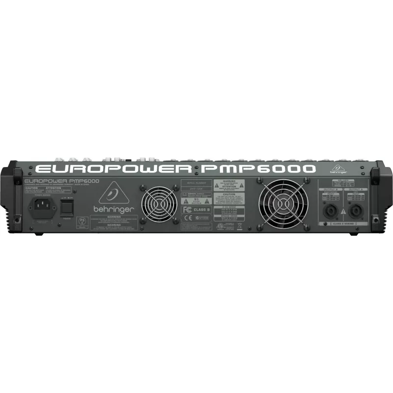 Behringer PMP6000 20-Channel Powered Mixer with Dual FX and 1200W Bridged Output, Black