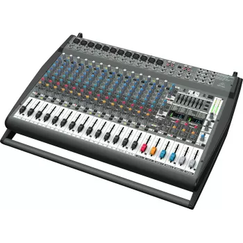 Behringer PMP6000 20-Channel Powered Mixer with Dual FX and 1200W Bridged Output, Black
