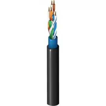 Belden CatSnake Category 5E Tactical Ethernet Cable, 24 AWG Stranded Bare Copper, UTP, TPE Jacket, Black, 100 MHz, Gigabit, High-Flex