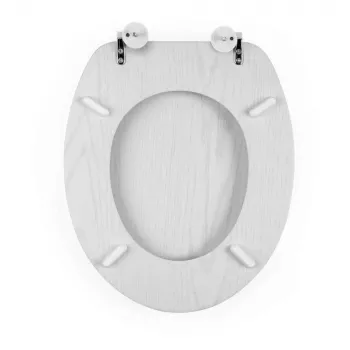 Beldray LA00000073WHTEU7 Wooden Toilet Seat - Soft Close, White, Oval