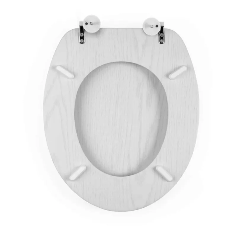 Beldray LA00000073WHTEU7 Wooden Toilet Seat - Soft Close, White, Oval