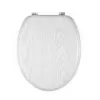Beldray LA00000073WHTEU7 Wooden Toilet Seat - Soft Close, White, Oval