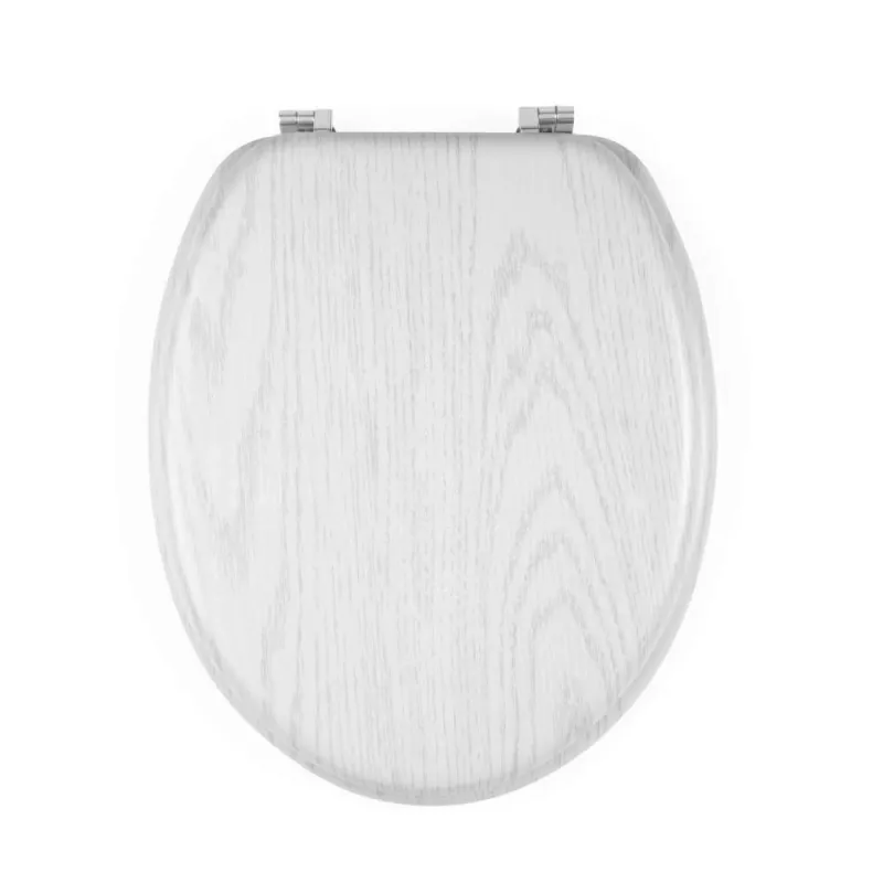 Beldray LA00000073WHTEU7 Wooden Toilet Seat - Soft Close, White, Oval