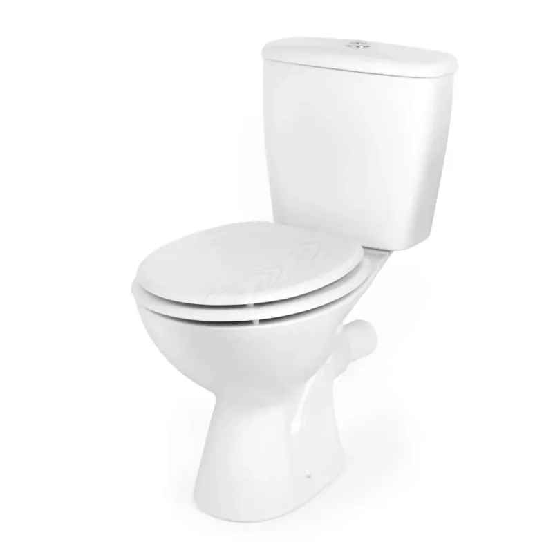 Beldray LA00000073WHTEU7 Wooden Toilet Seat - Soft Close, White, Oval