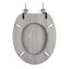 Beldray LA00000074GRYPEU7 Wooden Toilet Seat - Soft Close, Grey, Oval