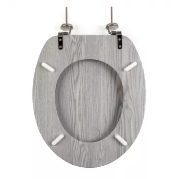 Beldray LA00000074GRYPEU7 Wooden Toilet Seat - Soft Close, Grey, Oval
