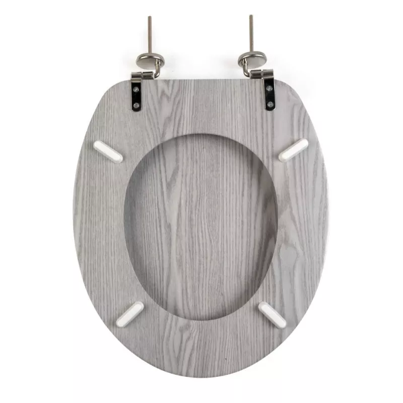 Beldray LA00000074GRYPEU7 Wooden Toilet Seat - Soft Close, Grey, Oval