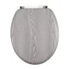 Beldray LA00000074GRYPEU7 Wooden Toilet Seat - Soft Close, Grey, Oval
