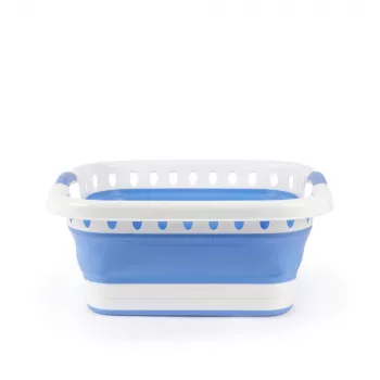 Beldray LA00000152EU7 40L Collapsible Laundry Basket, White/Blue