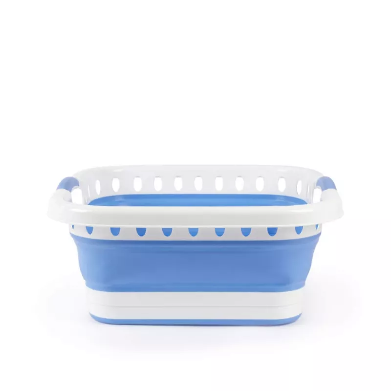 Beldray LA00000152EU7 40L Collapsible Laundry Basket, White/Blue
