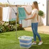 Beldray LA00000152EU7 40L Collapsible Laundry Basket, White/Blue