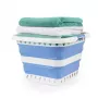 Beldray LA00000152EU7 40L Collapsible Laundry Basket, White/Blue
