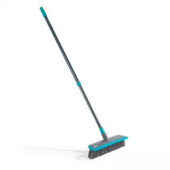 Beldray LA00000177UFEU7 2 In 1 Floor Scrub Brush with Squeegee, Long Handle, Grey/Blue