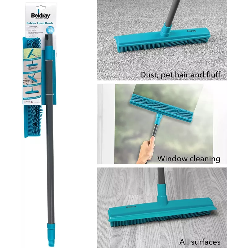 Beldray LA024350TQFEU7 Pet Plus+ Rubber Head Broom