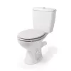 Beldray LA032355PGRY Wooden Toilet Seat, White - Soft Close D-Shape with Quick Release Hinges