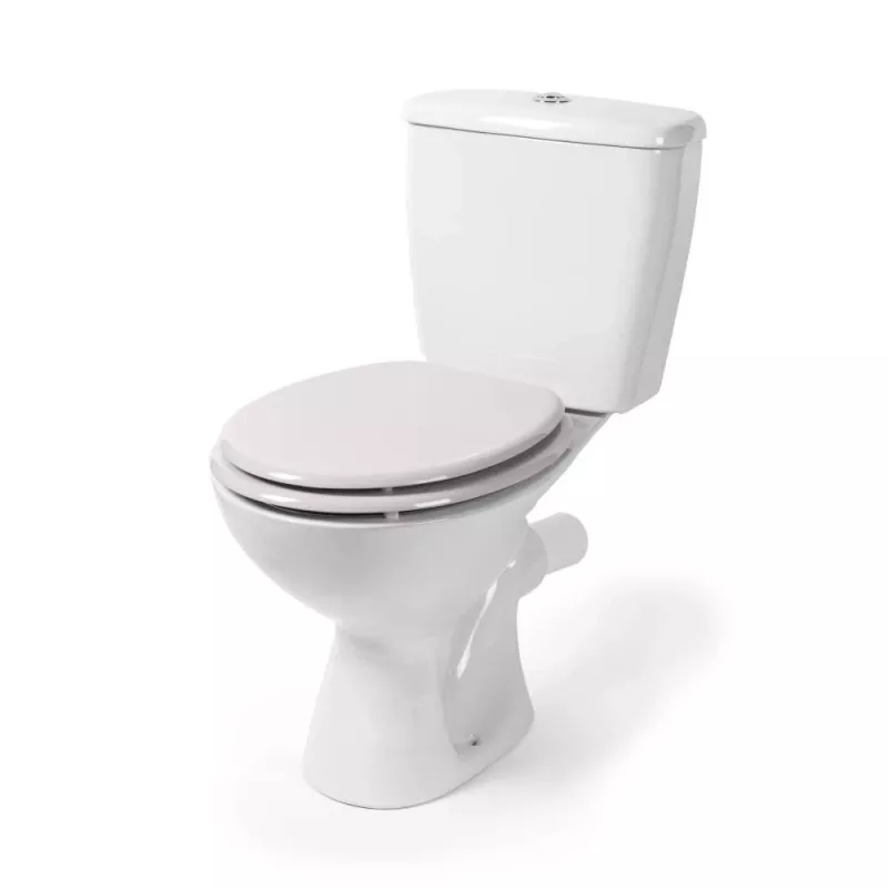 Beldray LA032355PGRY Wooden Toilet Seat, White - Soft Close D-Shape with Quick Release Hinges