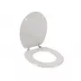Beldray LA032355PGRY Wooden Toilet Seat, White - Soft Close D-Shape with Quick Release Hinges