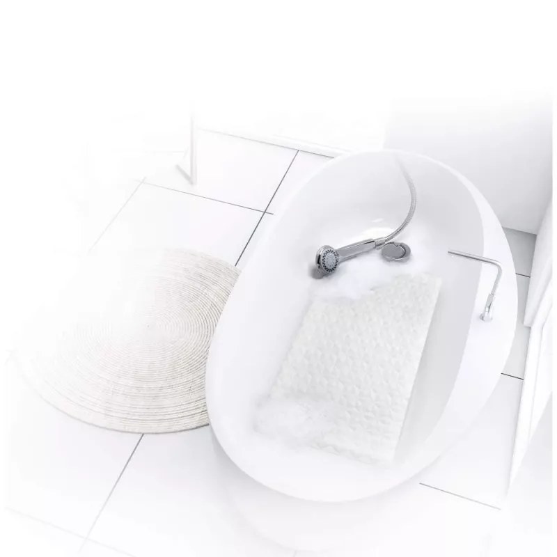 Beldray LA032661UFPFS Anti-bac Rubber Bath Mat - White, Anti-Slip, Suction Cups