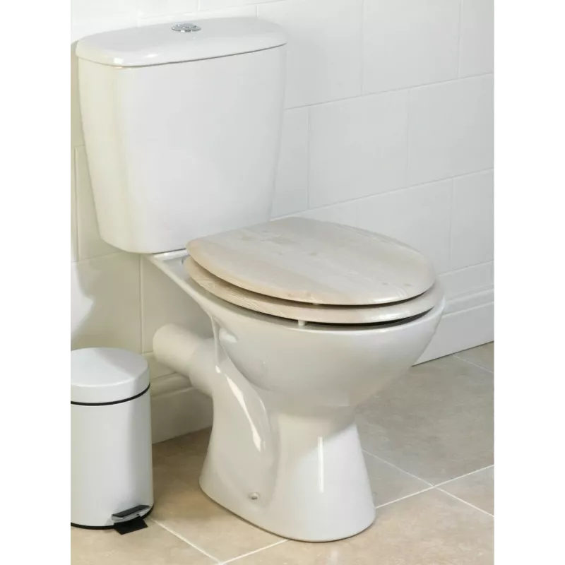 Beldray LA033710WOAKPFEU7 Wooden MDF Toilet Seat, White Oak, Soft Close