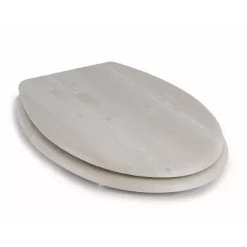 Beldray LA033710WOAKPFEU7 Wooden MDF Toilet Seat, White Oak, Soft Close