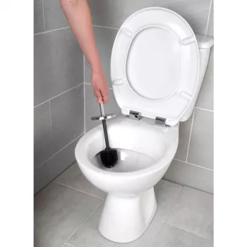 Beldray LA036034SSPEU7 Anti-bac Flexible Head Toilet Brush, Silver