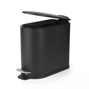 Beldray LA036690BLKPEU7 Slimline D-Shaped Pedal Bin 5-Litre, Black
