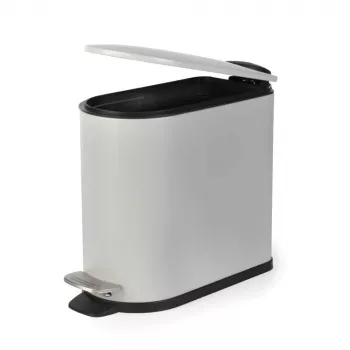 Beldray LA036690GRYPEU7 Slimline D-Shaped Pedal Bin 5 Litre, Grey