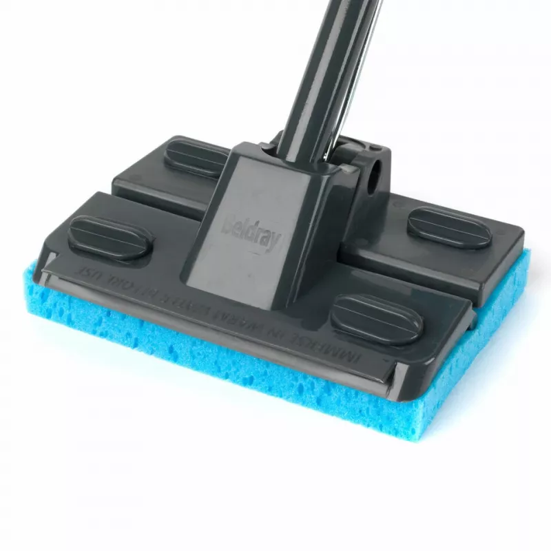 Beldray LA050915FEU7 Self-Wringing Sponge Mop - Grey/Blue, PVA Sponge, Steel Handle