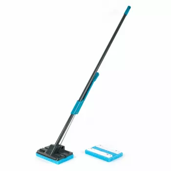 Beldray LA050915FEU7 Self-Wringing Sponge Mop - Grey/Blue, PVA Sponge, Steel Handle