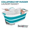 Beldray LA072979TQFEU7 37 L Collapsible Hip Hugger Laundry Basket Turquoise