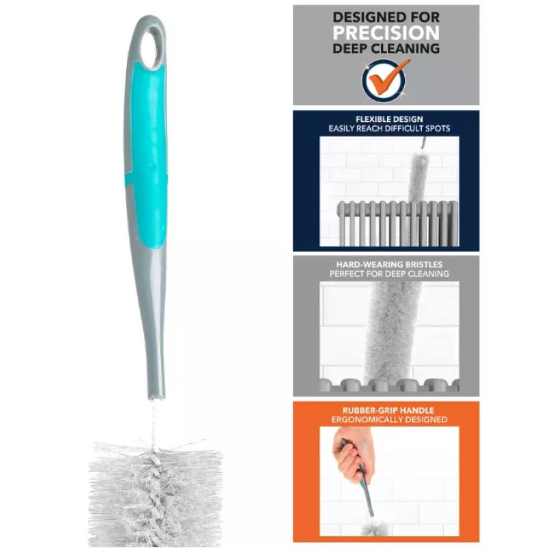Beldray LA077653FEU7 Deep Clean Radiator Brush - Grey/Black, 75 cm