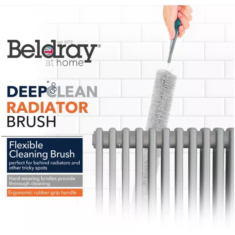 Beldray LA077653FEU7 Deep Clean Radiator Brush - Grey/Black, 75 cm