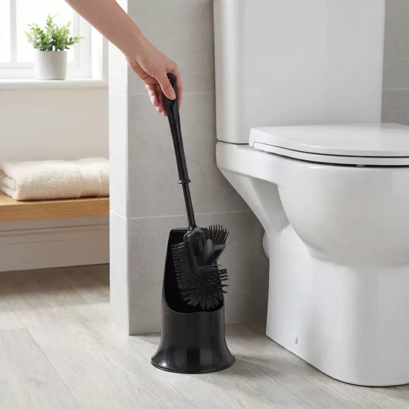Beldray LA084538BLKPEU7 Anti-bac Toilet Brush & Holder Set - Black