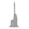 Beldray LA084538GRYPEU7 Anti-bac Toilet Brush Set with Holder, Grey, Silver Ion Technology, Silicone Brush Head, Stainless Steel Handle, Drip-Free Base, Ventilated Design