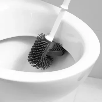 Beldray LA084538PUFFEU7X Antibac Silicone Toilet Brush with Holder, Purple
