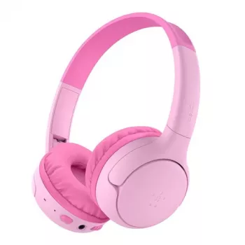 Belkin Soundform Mini 2 Kids Wireless On-Ear Headphones, Pink, Bluetooth 5.0, 30h Battery, USB-C Charging