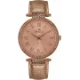 BELLEVUE Woman B39 35mm Quartz Watch Silver Dial Black Leather Strap