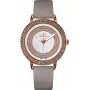 BELLEVUE Woman B44 35mm Quartz Analog Watch Stainless Steel Case White Dial Black Leather Strap