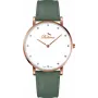 BELLEVUE Woman B57 40mm Quartz Analog Watch Silver Dial Black Leather