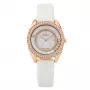 BELLEVUE Woman E50 33mm Quartz Analog Watch Stainless Steel Case Genuine Leather Strap