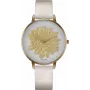 BELLEVUE Women's Watch B42-1 40mm Stainless Steel Quartz Analog White Dial Black Leather Strap