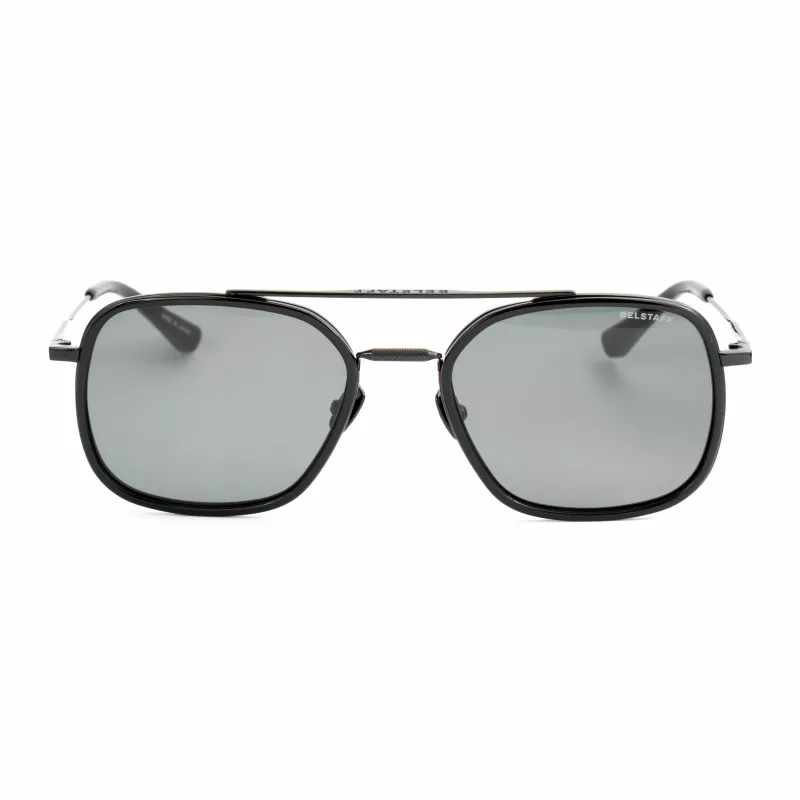 Belstaff Avedon S118 Men's Sunglasses - Black Acetate Frame, Grey Polycarbonate Lens, UV400 Protection, 56/20/145 mm