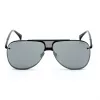Belstaff Beckington Men's Rectangle Sunglasses - Black Acetate Frame, Grey Polycarbonate Lenses, UV400 Protection, 60/18/145 mm