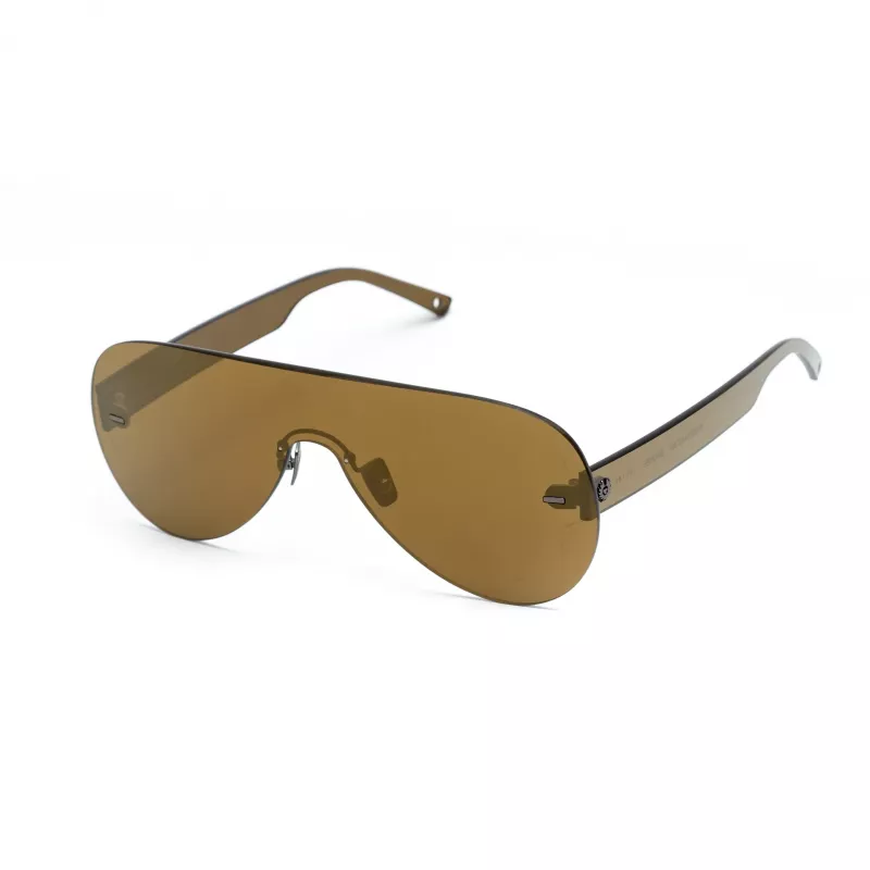 BELSTAFF SPEEDMASTERBR Unisex Sunglasses Shield Wrap-Around Brown Lens Brown Frame 141mm Lens Width 145mm Temple Length UV400